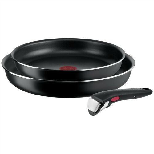 Tefal Ingenio Easy Cook & Clean 3-teiliges Bratpfannen-Set mit abnehmbarem Griff, schwarz