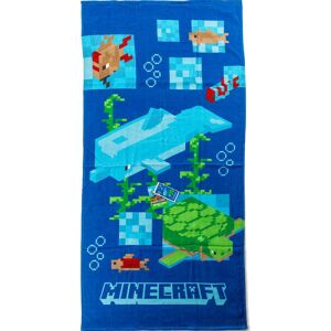 Prosop de plajă Minecraft Aquatic 70x140cm, prosop de baie albastru din bumbac cu creaturi marine Minecraft - Minecraft
