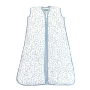 MOLIS&CO Zen Garden Babyschlafsack, 2.5 TOG, weiß mit blauem Blattmuster - Bettwäsche