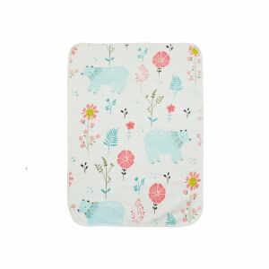 Maci és virág mintás pelenkázó alátét. Mosható pelenkázó alátét babáknak. - Pelenkázófeltét huzat