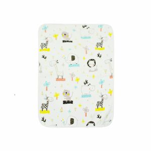 Szafari mintás pelenkázó alátét. Pelenkázó alátét zebra, elefánt, zsiráf, oroszlán és víziló mintával. - Pelenkázófeltét huzat