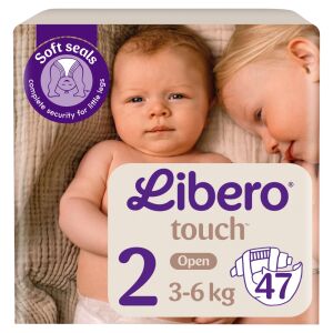 Libero Touch Pieluchy Rozmiar 2 dla niemowląt 3-6 kg, 47 sztuk - Libero Pielucha