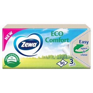 Zewa Eco Comfort Хартиени кърпички 3 слоя, Без аромат, 90 броя - Zewa