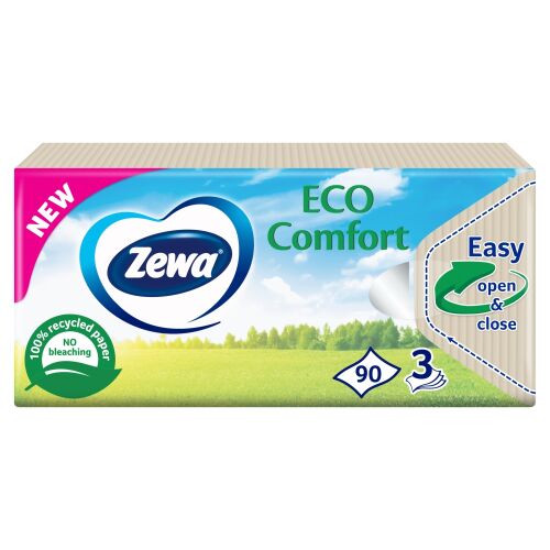 Zewa Eco Comfort Papirnate maramice 3 sloja, Bez mirisa, 90 komada