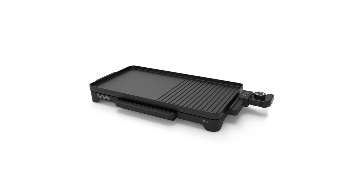 Bxgb2200E - Plancha Et Grill De Table. 2200W. Surface Plaque 49X27Cm. Plateau Collecteur De