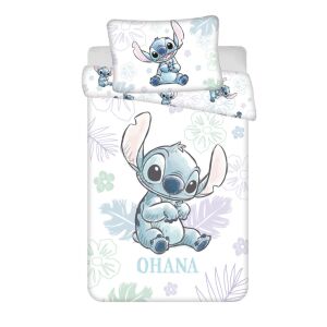 Set de lenjerie de pat Disney Lilo & Stitch Ohana White, husă de plapumă 100x135 cm și feță de pernă 40x60 cm - Lenjerie de pat