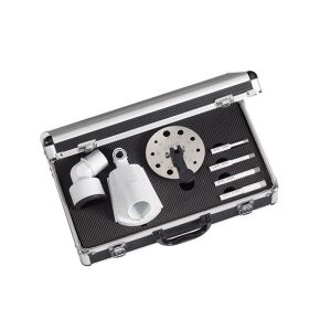 Set burghie diamantate Carat pentru găurire uscată, incluzând burghie de 6mm, 8mm, 10mm și 12mm, dispozitiv de centrare, extensie și cutie de transport. - Burghie