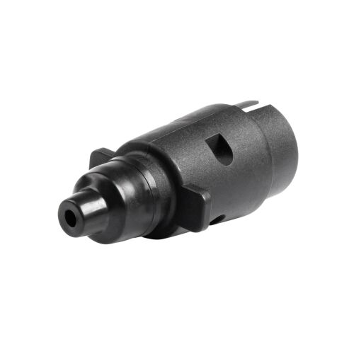 Amio 7-poliger Anhänger-Stecker, schwarzer Kunststoff, schräger Blick