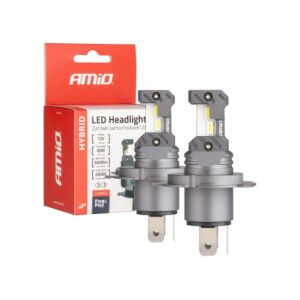 Becuri LED Amio pentru faruri, pachet de 2, H4, H19, Canbus, 60W, 5600Lm, 12V - AMiO Becuri auto