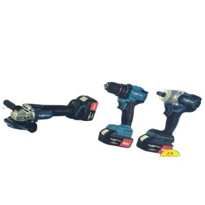 Set de scule fără fir Flinke 3 în 1: burghiu, polizor unghiular și șurubelniță cu impact, 96V, FK-8046 - Seturi de scule electrice cu acumulator