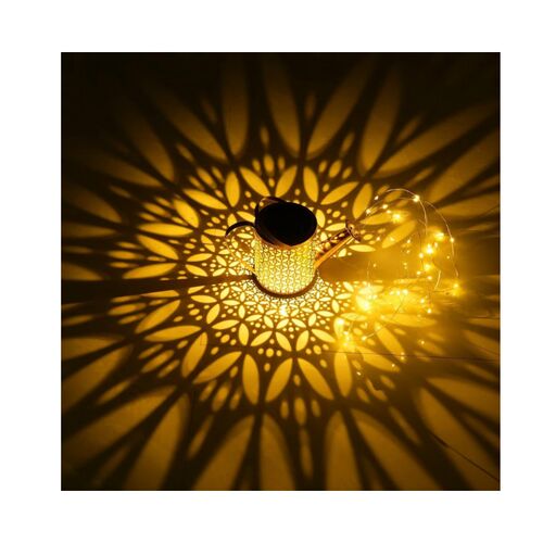 Соларна лампа с форма на лейка с LED светлини, показваща модела на светлината