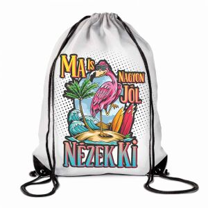 Vicces tornazsák flamingó mintával és a 'Ma is nagyon jól nézek ki' felirattal - Vicces ajándék