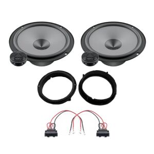 Hertz Uno autós hangszóró szett Volkswagen Caddy 2020-hoz, első ajtókhoz, tartalmazza a hangszórókat, magassugárzókat, beépítő kereteket és csatlakozó adaptereket - Autóelektronika