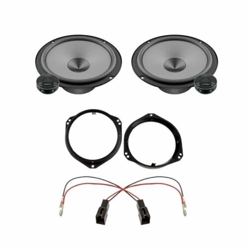 Hertz Uno autós hangszóró szett Fiat Punto 2005-2018-hoz, tartalmazza a hangszórókat, a beépítő kereteket és a csatlakozó adaptert