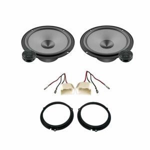 Hertz Uno autós hangszóró készlet Ford Fiesta 2017-hez, tartalmaz 2 hangszórót, 2 magassugárzót, 2 hangváltót, 2 hangszóró beépítő keretet, 2 csatlakozó adaptert - Autóelektronika