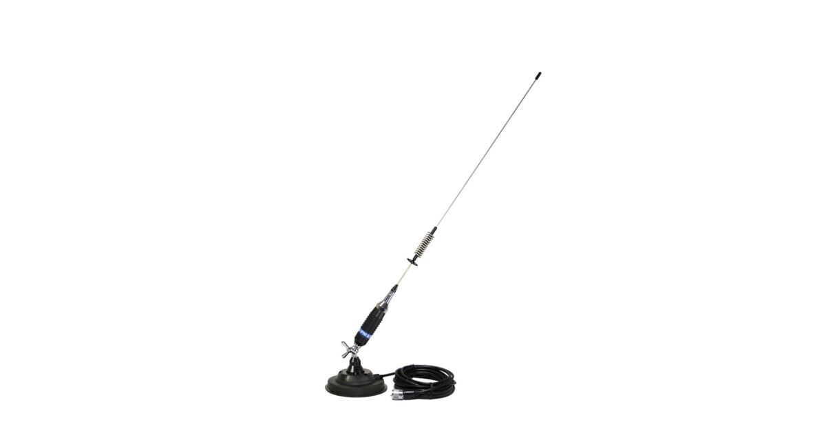 Antenne CB PNI S75 – 26-28 MHz, Longue Pointe 54 Cm, Base Aimantée