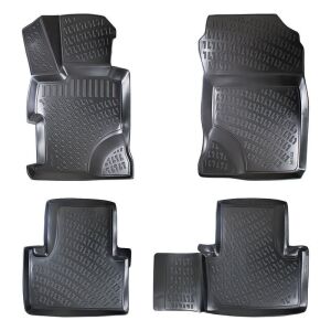 Sada 4 čiernych gumových automobilových koberčekov pre Honda Civic Sedan IX 2011-2016 - Autokoberce