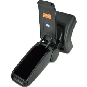 Ford Focus II 2005-2011 autós könyöklő, fekete, műbőr, nyitott, tároló rekesz - Autós könyöklő