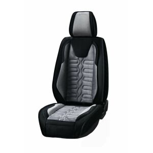 Univerzális autós üléshuzatok, fekete és szürke alcantara utánzat, elöl-hátul, 2 db-os szett - Autó üléshuzat