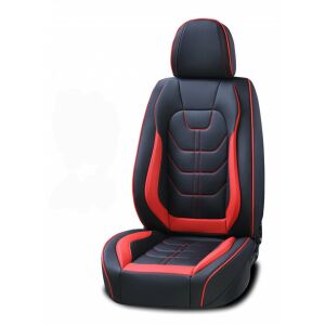 Czarne i czerwone uniwersalne pokrowce na siedzenia samochodowe, przednie siedzenie, skóra ekologiczna - Pojazd i części