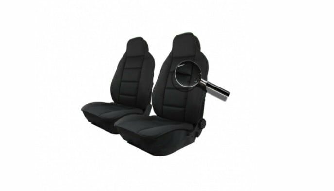 Set 2 huse scaune auto pentru fata, material textil, negru cu gri