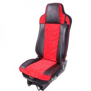 VOLVO FH4 2013+ Teherautó Üléshuzat, Fekete és Piros Öko Bőr, Bársony - Autó üléshuzat