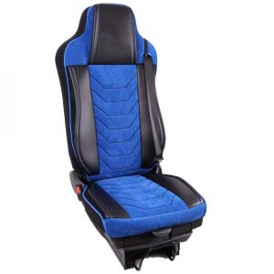 Egyedi RENAULT PREMIUM II Teherautó Üléshuzat, Fekete és Kék Bársony Eko Bőr - Autó üléshuzat