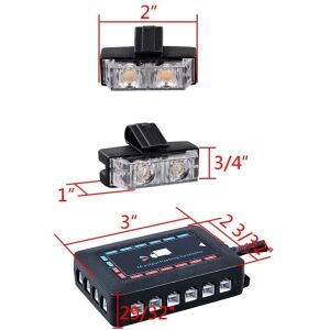 Controler de bliț cu 16 ieșiri cu 16 lumini stroboscopice LED, 12V, galben - Lumini auto