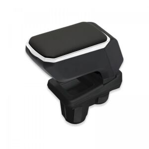 Dacia Duster 2009-2017 autós kartámasz fekete szürke színben, 3/4-es nézet - Autós könyöklő