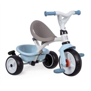 Smoby - Baby Balade Plus albastru - Tricicleta pentru copii in crestere cu tija de impingere, scaun cu centura de siguranta, cadru metalic, roata libera cu pedala, pentru copii de la 10 luni