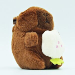 Jucărie Breloc din Pluș Tip Capybara, pentru Copii +3 Ani, Lungime 11 cm, Culoare Maro cu Floare Crem ABYZ™, Accesoriu Drăgălaș și Distractiv 124749495 - Jucării de plus