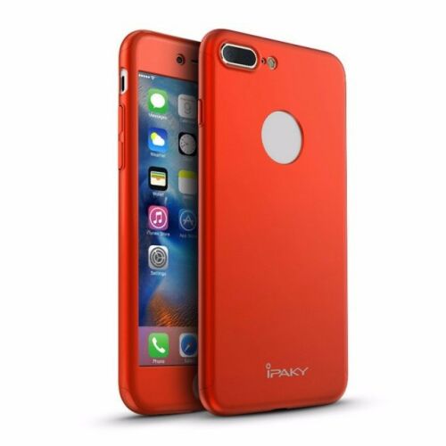 Piros iPaky FullBody tok Apple iPhone 7 Plus-hoz, 360 fokos védelem edzett üveg képernyővédővel 