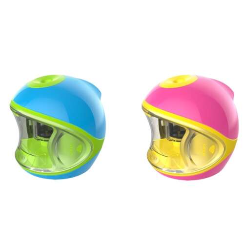 Keyroad Racer Elektrischer Bleistiftspitzer, 1-Loch, für 7-8 mm Bleistifte, blau und gelb, rosa und gelb