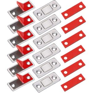 6 pachete de încuietori magnetice pentru dulapuri cu adeziv, culoare argintie - Încuietori de siguranță pentru copii