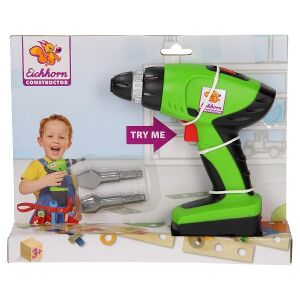 Eichhorn Constructor játék fúrógép, zöld és fekete színben, két fúrófejjel és egy csavarral, 3 éves kortól - Barkácsolás, Autópálya & Parkolóház és Figura
