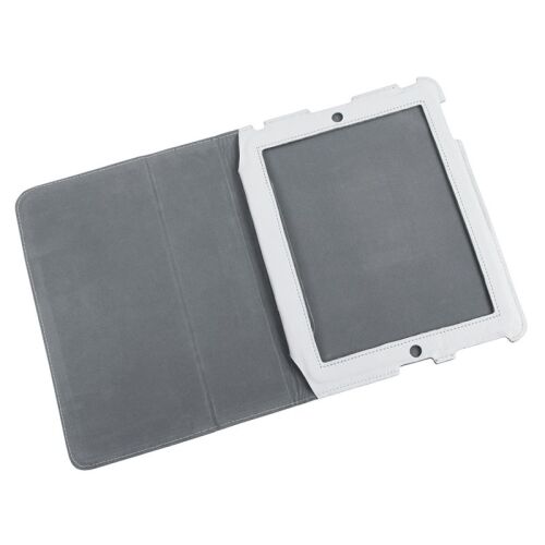 Husa albă pentru iPad 3, vedere deschisă, arătând interiorul husei