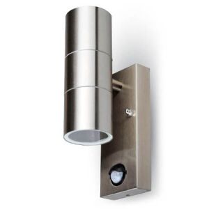 Corp Iluminat Perete Senzor Miscare Inox, 2xGU10, IP44 124904696 - Lămpi de perete pentru exterior