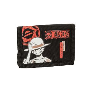 Portofel One Piece Comix Anime, negru cu detalii roșii, cu Monkey D. Luffy - Portofele pentru bărbați