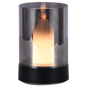 Lampă cu lumânare LED cu sticlă fumuriu, lumină alb cald, 3000K - Lămpi decorative