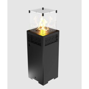 Fuente Q Terrassenheizer mit Glasgehäuse und Flamme - Feuerstellen im Freien
