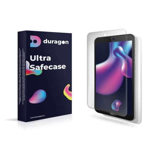 Set folii de silicon Duragon, compatibile cu Blackview Mega 1, protectie ecran si spate, aspect mat