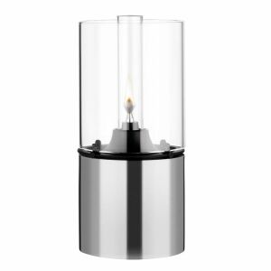 Stelton olajlámpa, EM, H 18,5 cm, égési idő 40 óra, üvegszálas kanóc, könnyen tisztítható és használható, bel- vagy kültérre, minimalista dizájn, rozsdamentes acél 124822509 - Stelton