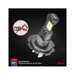 Becuri LED Amio H7, H18 Canbus pentru faruri, 60W, 5600LM, 6000K, 12V, Plug & Play, nu necesită adaptor suplimentar - AMiO Becuri auto