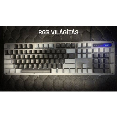 Acer OKW212 Mechanikus Gamer Billentyűzet - Fekete-Szürke - Angol kiosztás!, RED switch, Színes, Mechanikus, Normál, anti ghosting, vezetékes 124878696