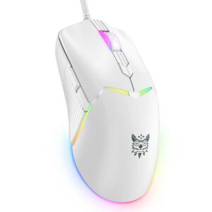Onikuma CW929 RGB Gamer egér - Fehér, RGB, vezetékes