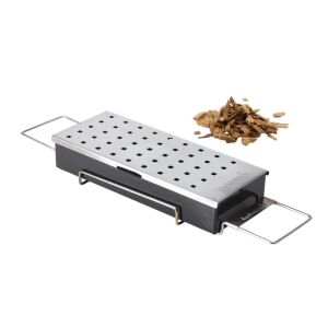 Barbecook BC-SMO-5019 Räucherbox zum Grillen, Edelstahl, mit Holzspänen - Gartengrill, Ofenzubehör