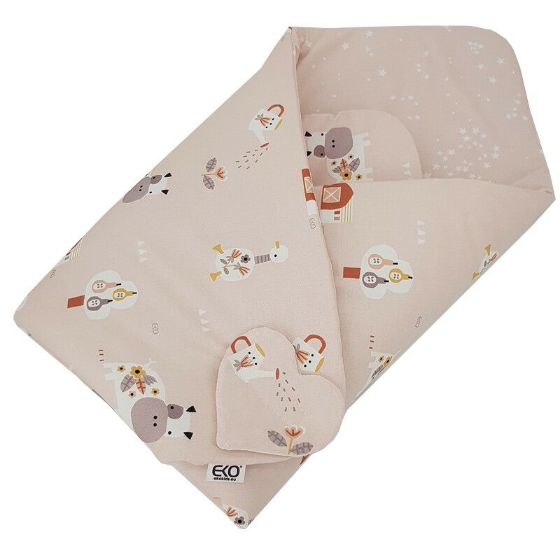 E-shop EKO Deka bavlnená obojstranná My farm Powder pink 75x75 cm