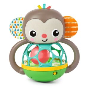 Bright Starts Oball Grab & Giggle Monkey - sensorisches Rasselspielzeug für Babys ab 6 Monaten - Entwicklungsspiele für Babys