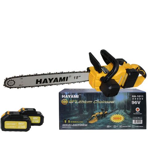 Hayami 18 hüvelykes akkumulátoros láncfűrész 96V akkumulátorral, HA-1011 modell
