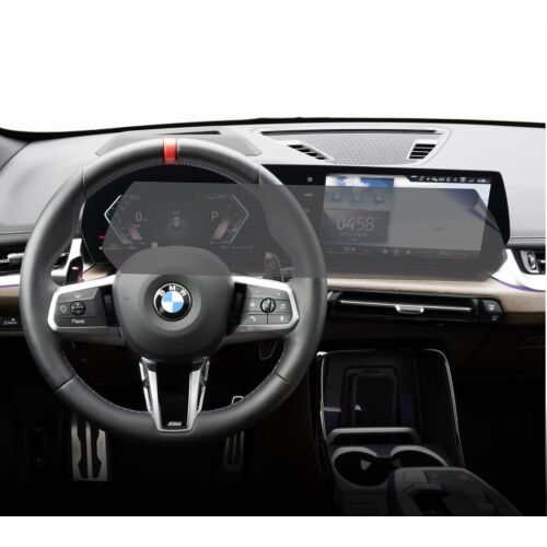 Матов протектор за екран Duragon, инсталиран на навигационния екран на BMW X2 2023+